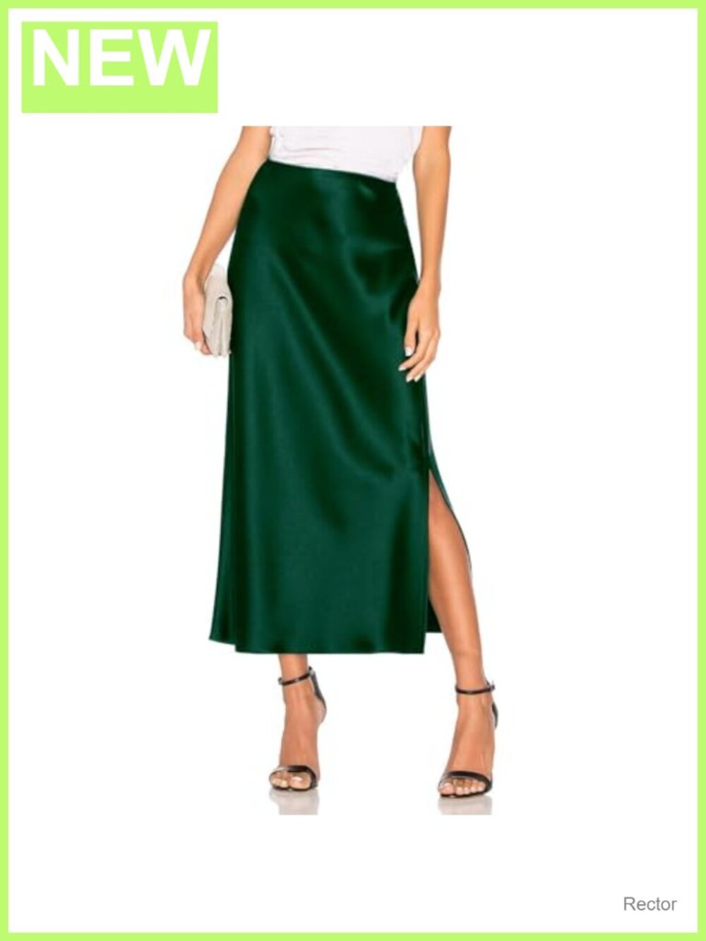 Satin High Waisted Midi Skirt A-Line Silk Cocktail Club Party